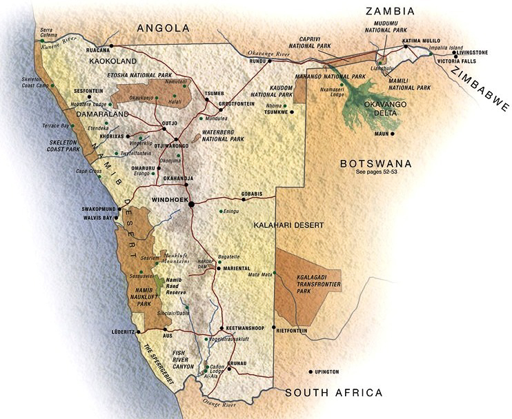 _a Namibia Map